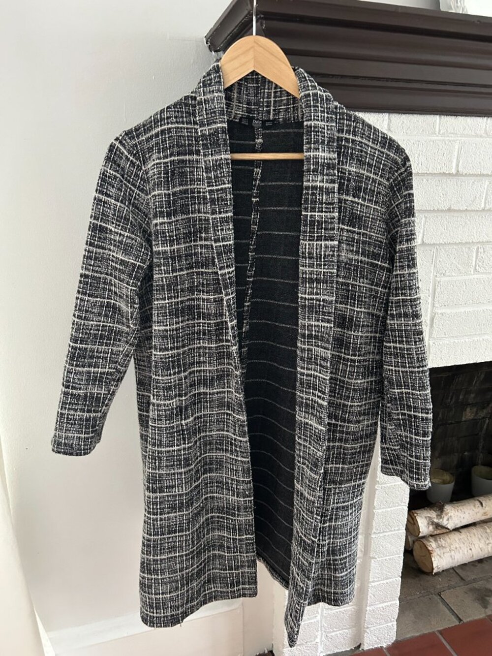 Zara Cardigan Blazer White and Black Size S (Oversize)